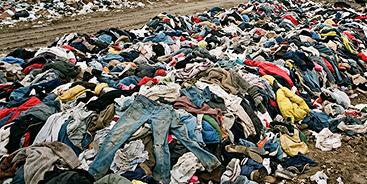 Clothing waste destined for landfill